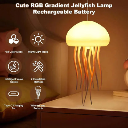 ✨ Ocean Glow™ Jellyfish Lamp – RGB Rechargeable Night Light